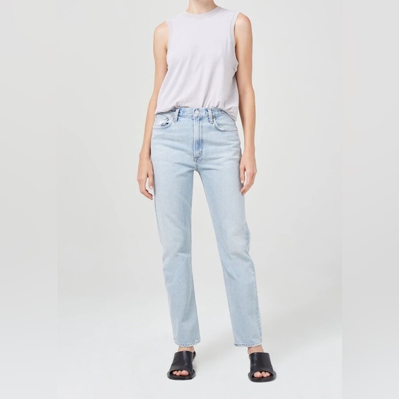 AGOLDE 100% Organic Cotton Mia Jeans in Scene - Picture 1 of 8